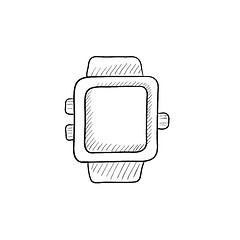 Image showing Smartwatch sketch icon.