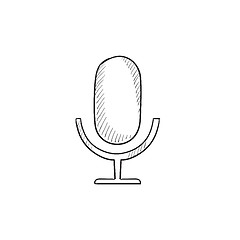 Image showing Retro microphone sketch icon.