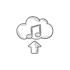 Image showing Upload music sketch icon.