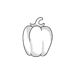 Image showing Bell pepper sketch icon.