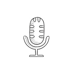 Image showing Retro microphone sketch icon.