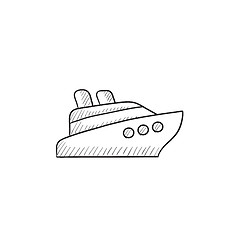 Image showing Cruise ship sketch icon.