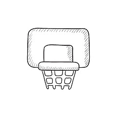 Image showing Basketball hoop sketch icon.