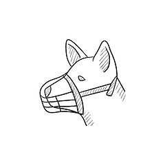 Image showing Dog with muzzle sketch icon.