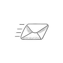 Image showing Flying email sketch icon.