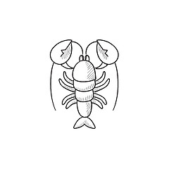 Image showing Lobster sketch icon.