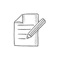 Image showing Taking note sketch icon.