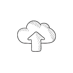 Image showing Cloud with arrow up sketch icon.