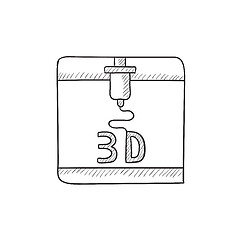 Image showing Tree D printing sketch icon.