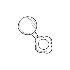 Image showing Baby rattle sketch icon.