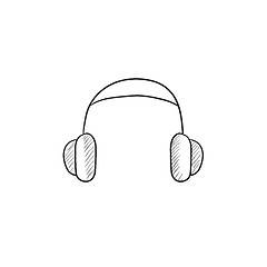 Image showing Headphone sketch icon.