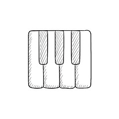 Image showing Piano keys sketch icon.