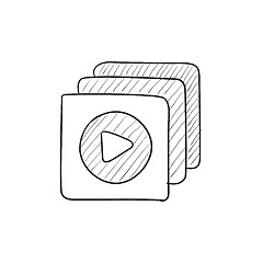 Image showing Media player sketch icon.