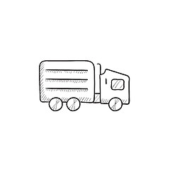 Image showing Delivery truck sketch icon.