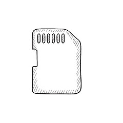 Image showing Memory card sketch icon.