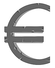 Image showing Sign euro from stone