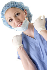 Image showing lady surgeon on white background
