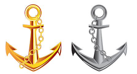 Image showing Two anchors