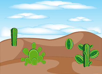 Image showing Cactuses in desert