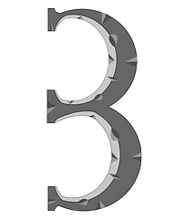 Image showing Numeral three