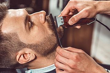 Image showing Hipster client visiting barber shop