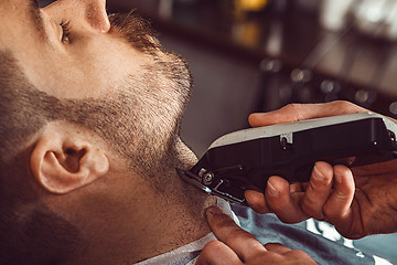 Image showing Hipster client visiting barber shop