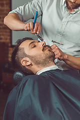 Image showing Hipster client visiting barber shop