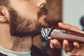 Image showing Hipster client visiting barber shop