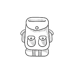 Image showing Backpack sketch icon.