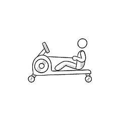 Image showing Man exercising in gym sketch icon.