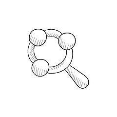 Image showing Baby rattle sketch icon.
