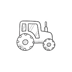 Image showing Tractor sketch icon.