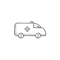 Image showing Ambulance car sketch icon.