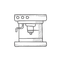 Image showing Coffee maker sketch icon.