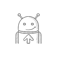 Image showing Android with arrow up sketch icon.