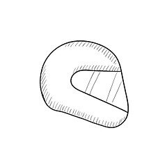 Image showing Motorcycle helmet sketch icon.