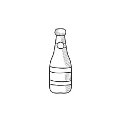 Image showing Glass bottle sketch icon.