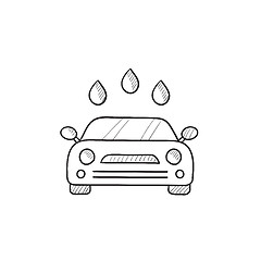 Image showing Car wash sketch icon.