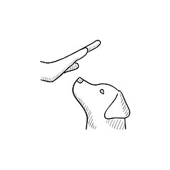 Image showing Dog training sketch icon.