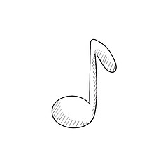 Image showing Music note sketch icon.