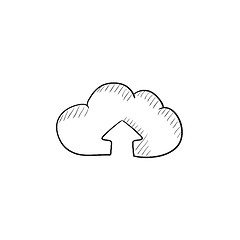 Image showing Cloud with arrow up sketch icon.