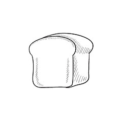 Image showing Half of bread sketch icon.