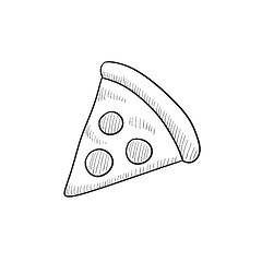 Image showing Pizza slice sketch icon.