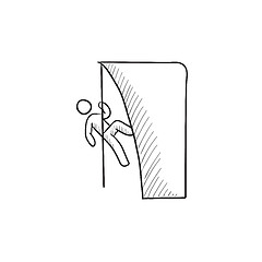 Image showing Rock climber sketch icon.