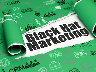 Image showing Finance concept: black text Black Hat Marketing under the piece of  torn paper