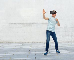 Image showing man in virtual reality headset or 3d glasses