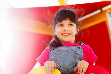 Image showing happy little girl on children playground