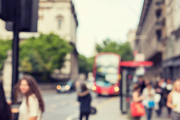 Image showing city street with people and transport in london