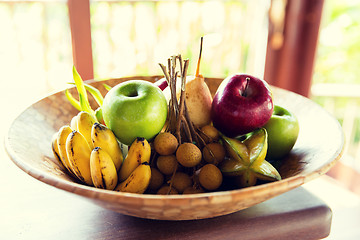 Image showing still life with exotic tropical fruits