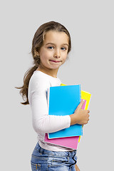 Image showing Little student girl